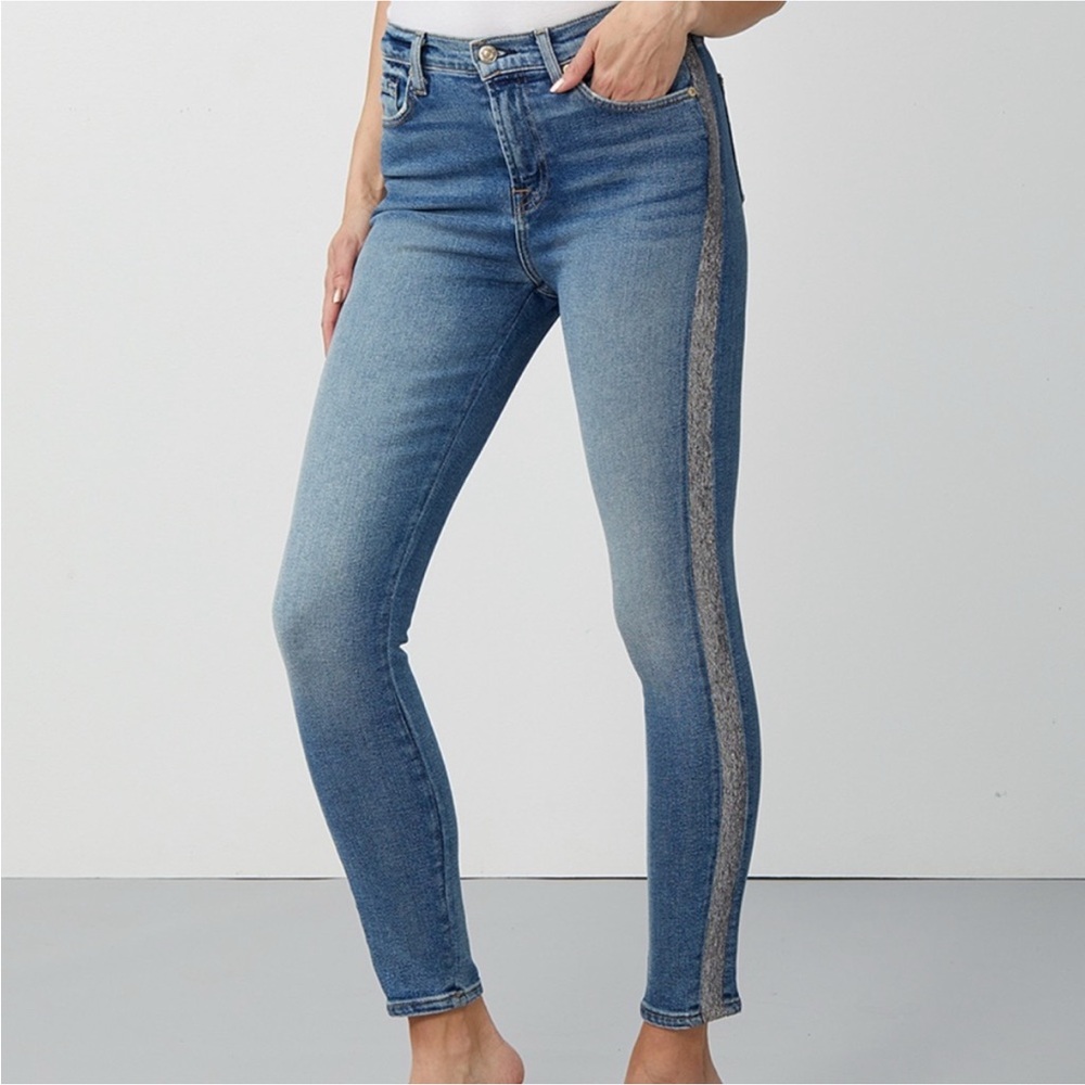 7 For All Mankind Muse Glitter Stripe Jeans